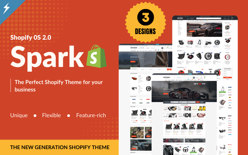 SPARK – Autos & Autoteile Automotive Shopify Abschnitt Theme OS 2.0