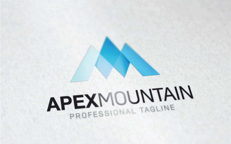 Apex Mountain Logo of Letter AM MA Logo Design