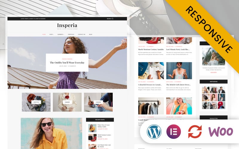 Insperia - Lifestyle & Fashion Blog Elementor WordPress Responsive Theme