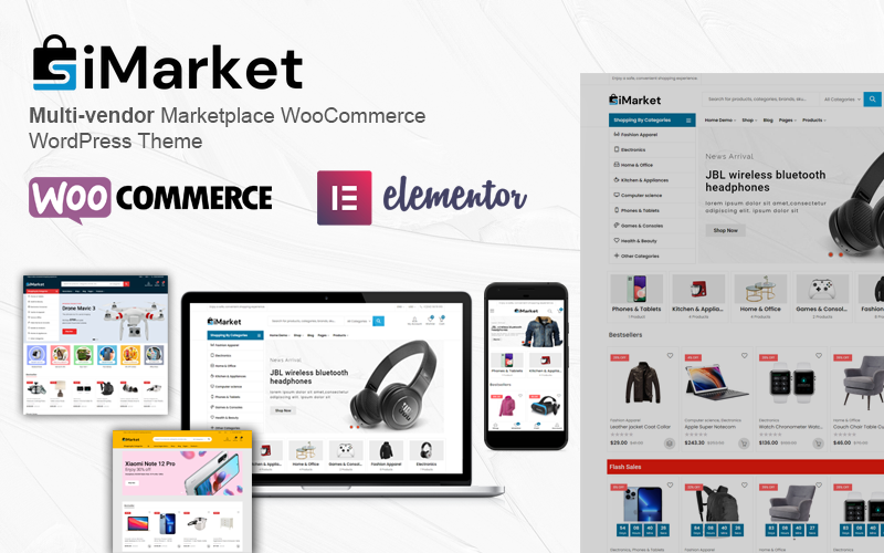 immarket - WooCommerce WordPress市场主题，来自多个供应商