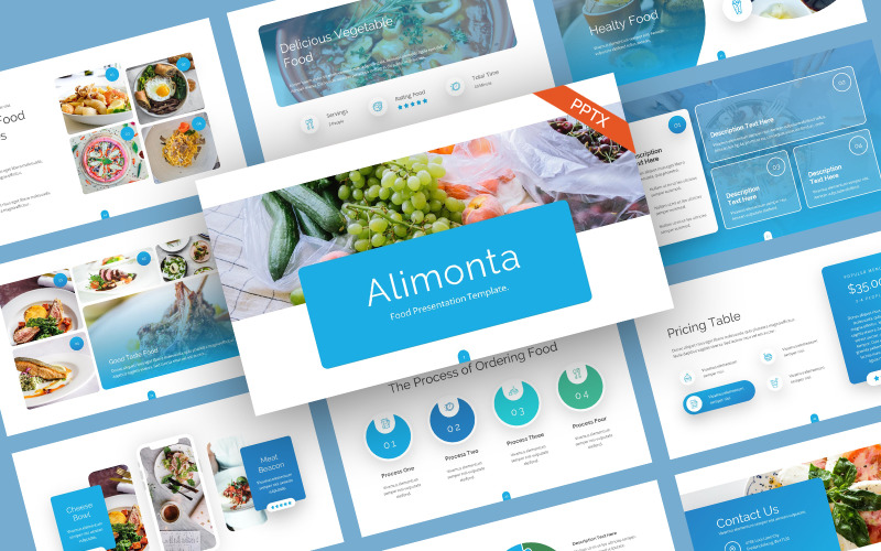 Alimonta简单食品ppt模板