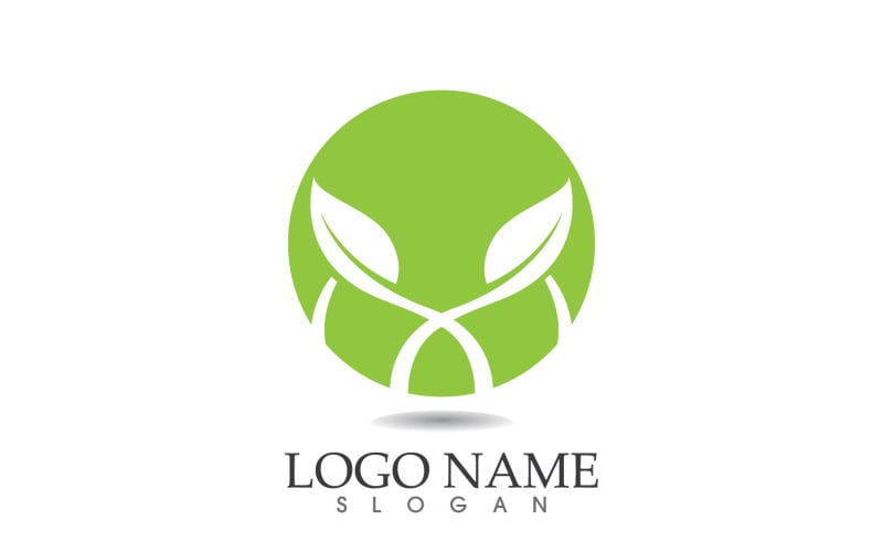 Design de símbolo de logotipo de vetor de natureza verde folha v3