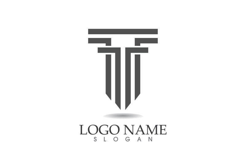Pillar Law Logo und Symbolvektordesign Business v1
