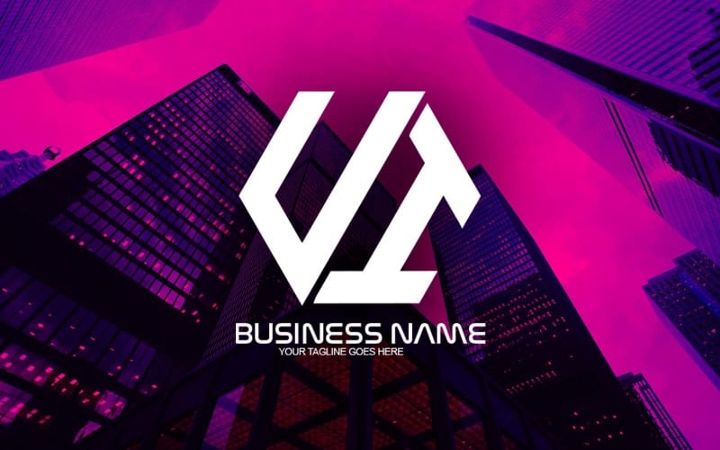 Diseño de logotipo de letra de interfaz de usuario poligonal profesional para su negocio - Identidad de marca