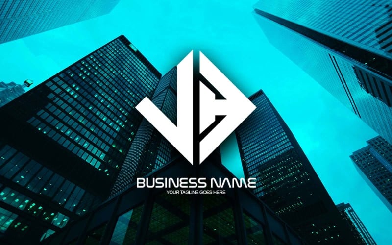 Diseño de logotipo de letra VH poligonal profesional para su negocio - Identidad de marca