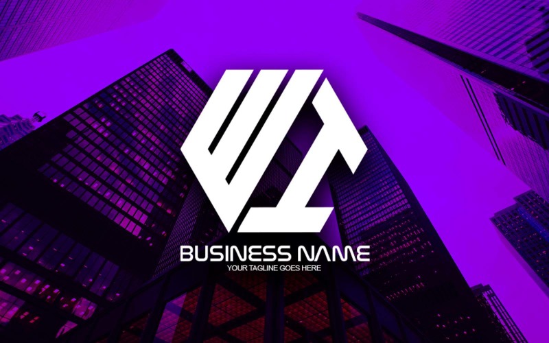 专业多边形WI字母标志设计为您的企业-品牌标识