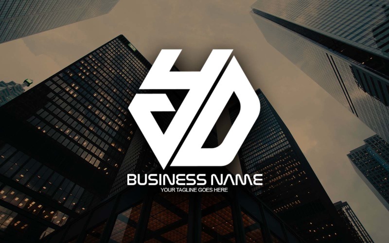 Diseño de logotipo de letra YD poligonal profesional para su negocio - Identidad de marca