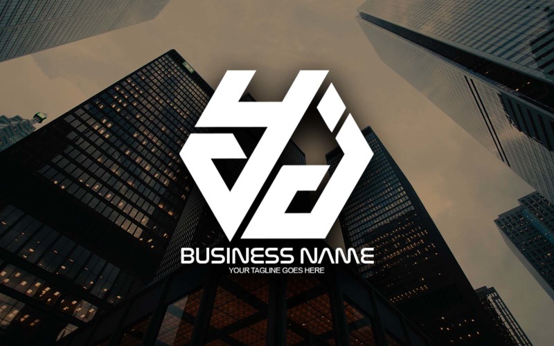 专业多边形YJ字母标志设计为您的企业-品牌识别