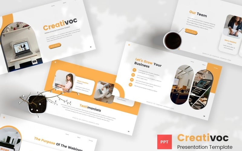 Creativec — Modelo de Powerpoint de webinar e curso