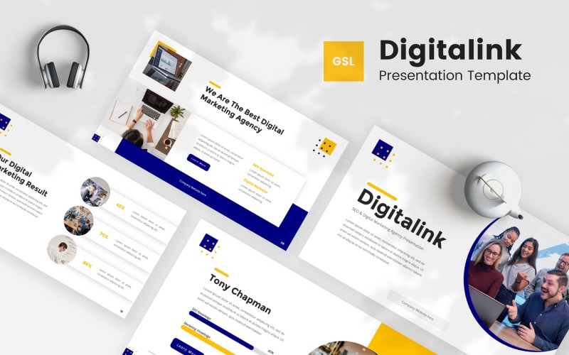 Digitalink - Modèle Google Slides pour le référencement et le marketing numérique