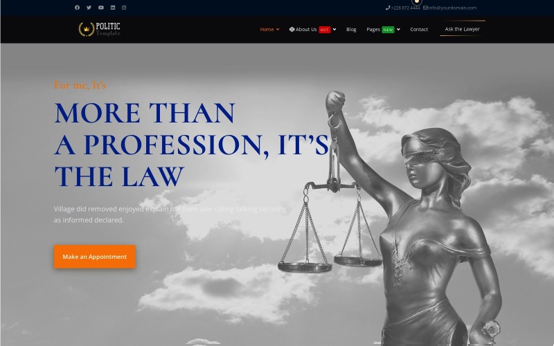 JL Politic Lawyer Joomla4 Template