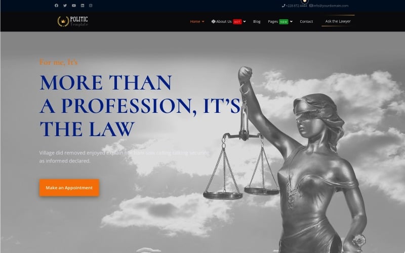 Шаблон JL Politic Lawyer Joomla4-5