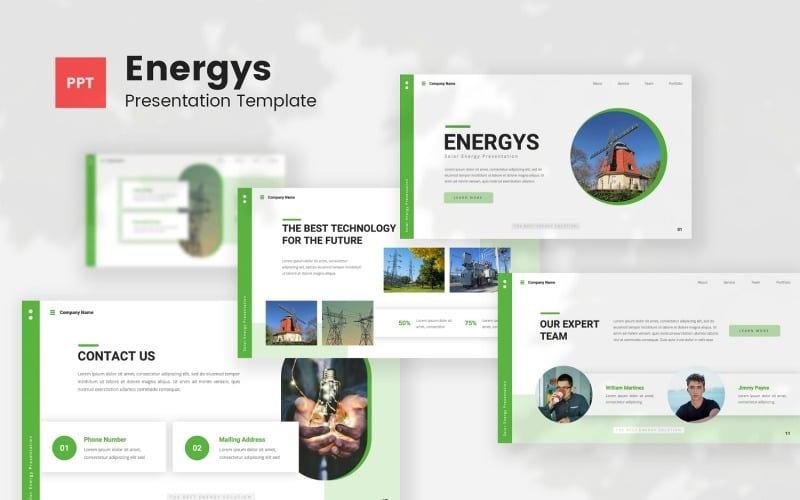 Energieën — Powerpoint-template voor zonne-energie