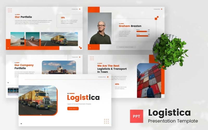 Logistica - Powerpoint-sjabloon voor logistiek en transport