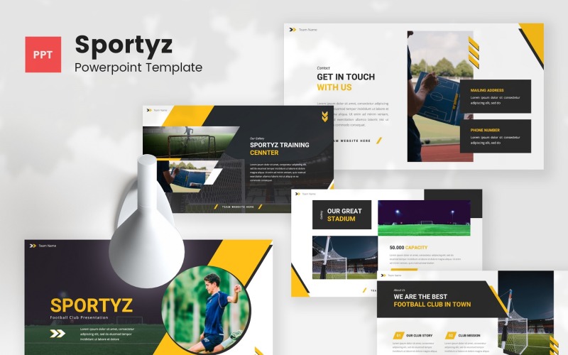 Sportyz — Futbol Kulübü Powerpoint Şablonu