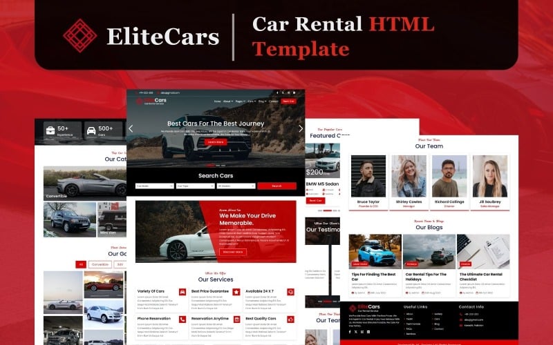 EliteCars – HTML5-шаблон веб-сайту про оренду автомобілів