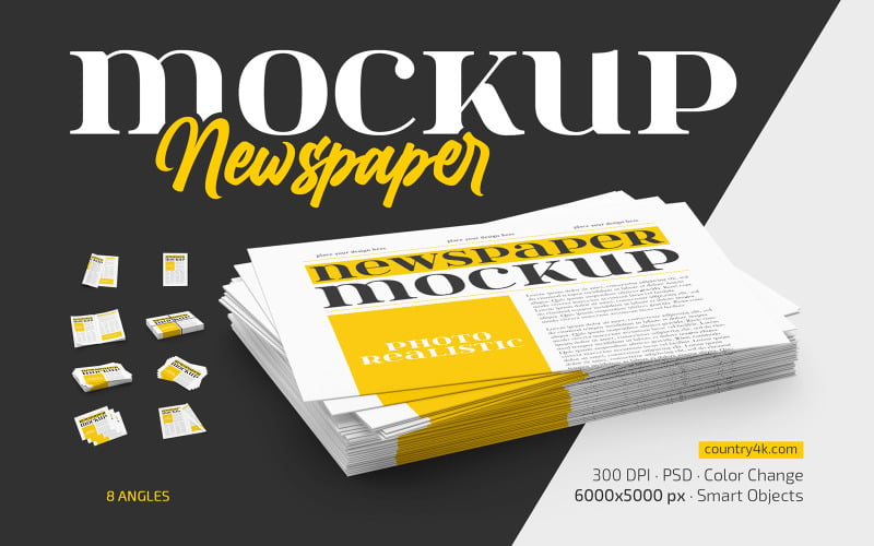 Newspaper Mockup PSD Template