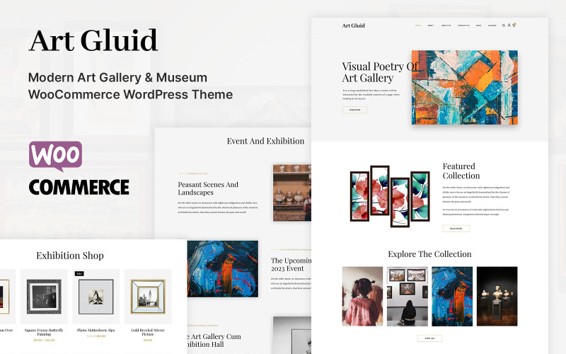 Art Gluid - Konstgalleri och Museum WooCommerce-tema