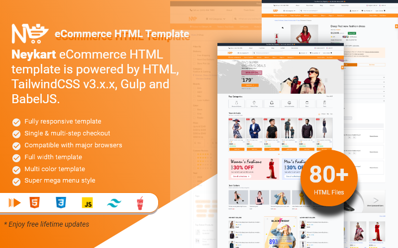 Neykart - Plantilla de sitio web HTML5 de comercio electrónico multipropósito
