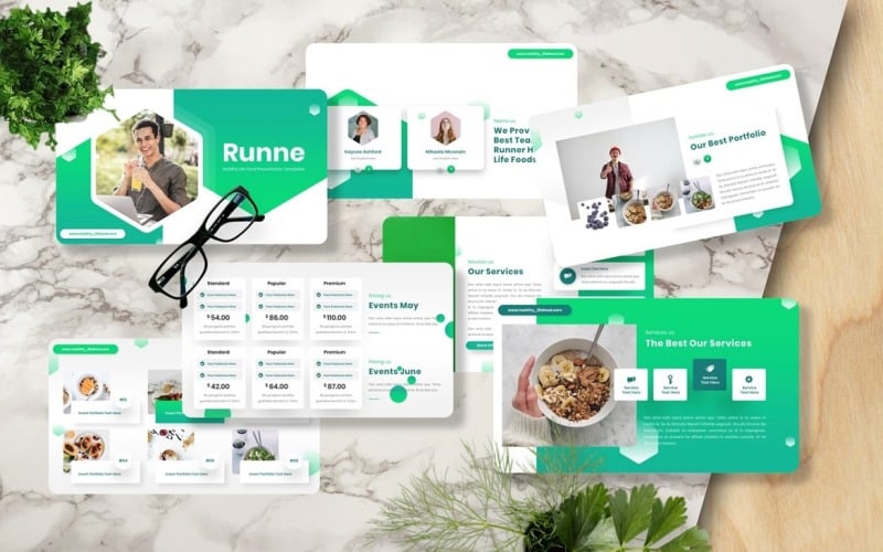 Runne - Modello PowerPoint per una vita sana