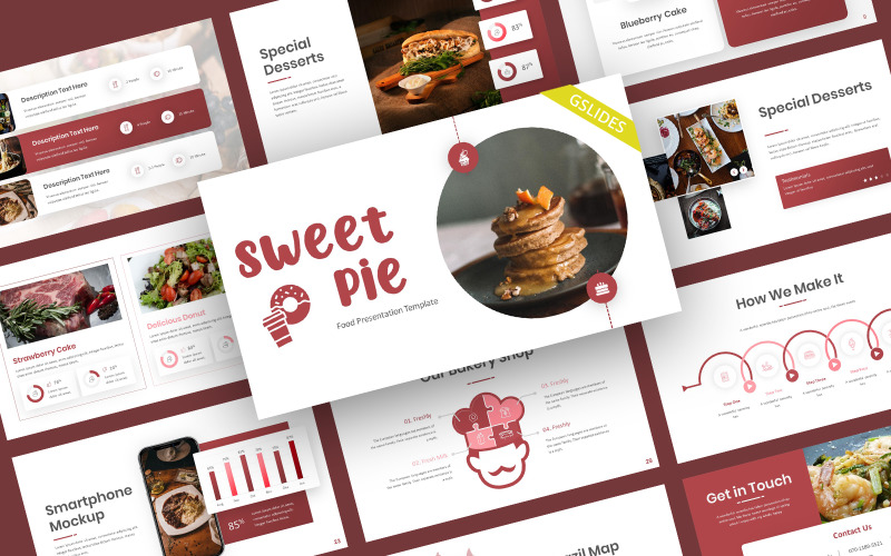 Sweet Pie Dish Food Google Slides Template