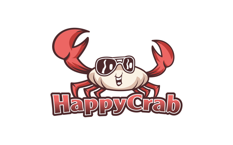 Logo de restaurant de fruits de mer de mascotte de crabe