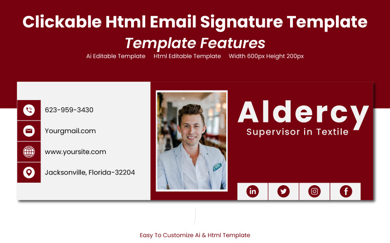 Modello di firma e-mail Html cliccabile