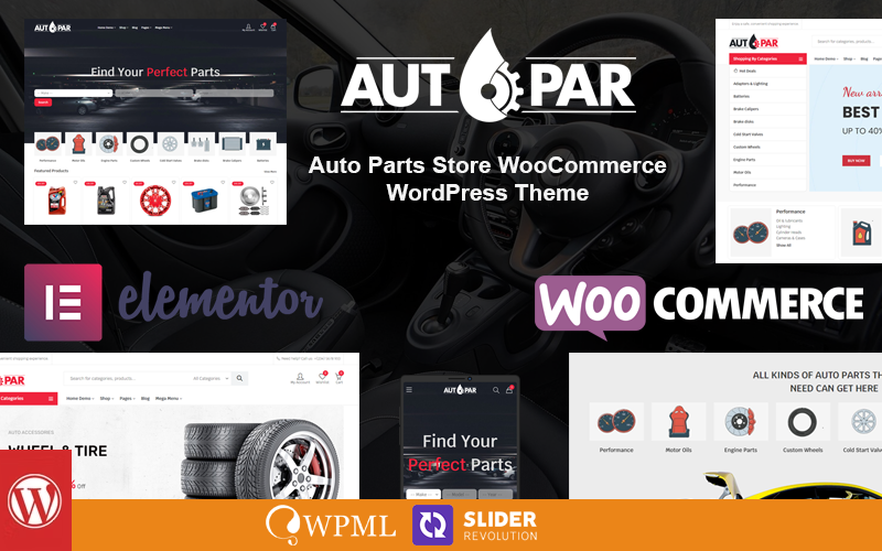 Autopar - Thème WordPress WooCommerce pour la boutique de pièces automobiles et support RTL
