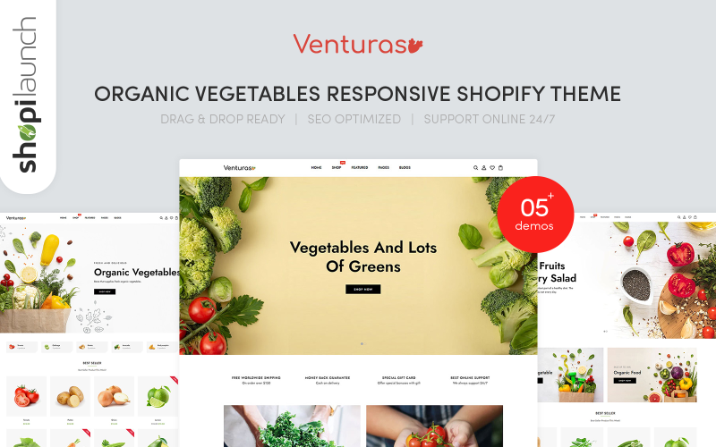 Venturas - Tema de Shopify para Responsivo de Alimentos Orgánicos de Frutas