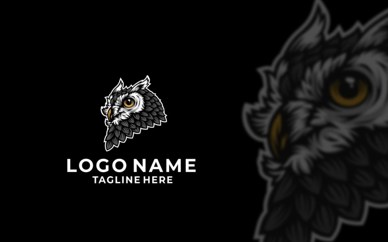 Création de logo graphique tête de hibou
