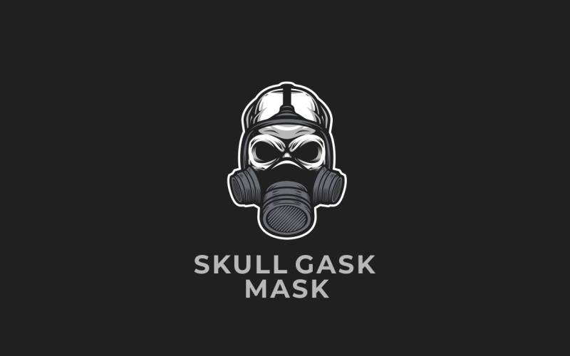 Schädel-Gask-Masken-Grafik-Logo-Design