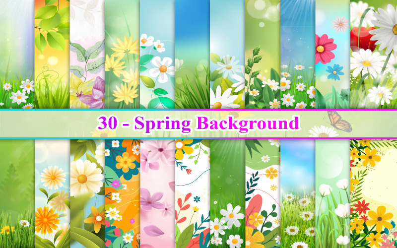 春天的背景，春天的数字纸，春天的花朵背景