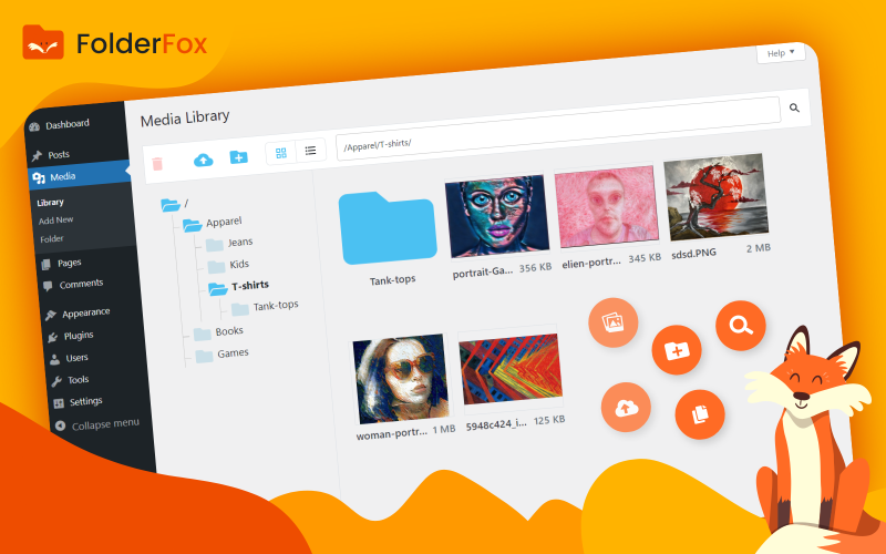 Folder Fox - Dossiers multimédias et recherche de Wordpress