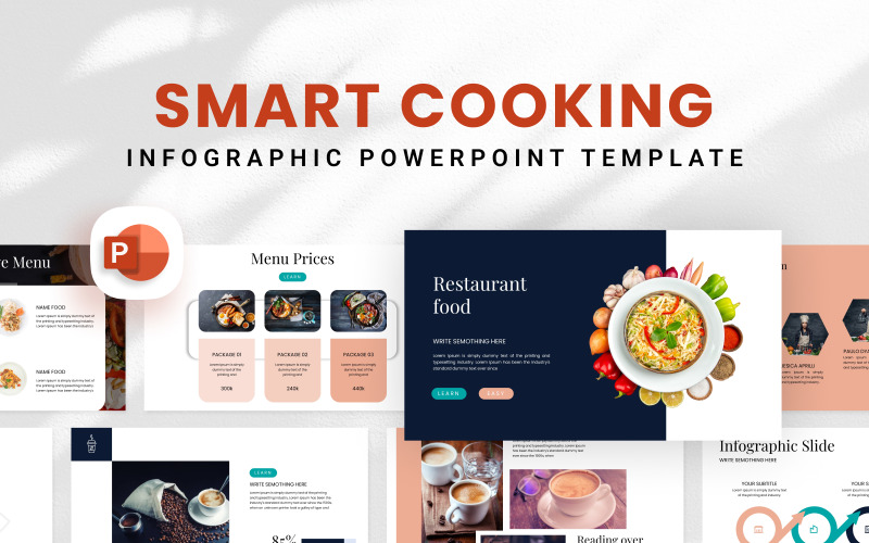 Plantilla de presentación infográfica de cocina inteligente