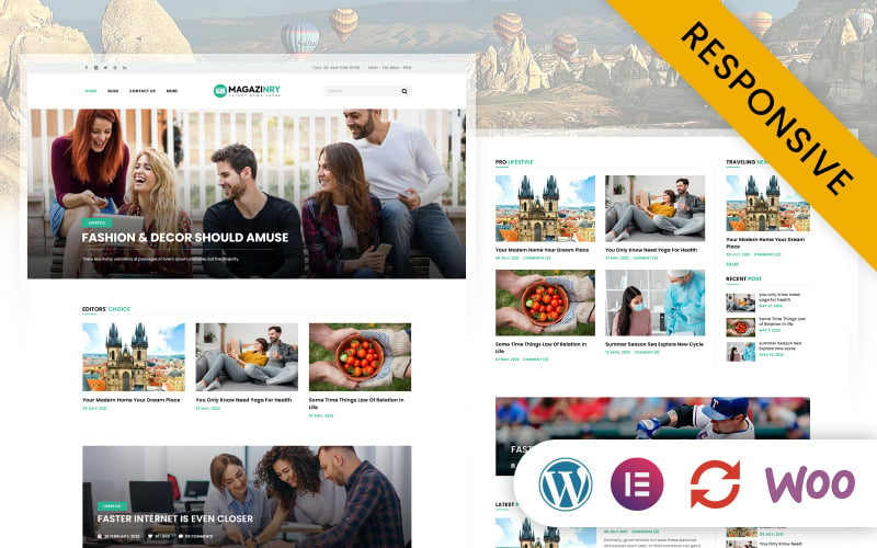 Magazinry - Newspaper, Magazine & Blog Elementor WordPress Responsive Theme