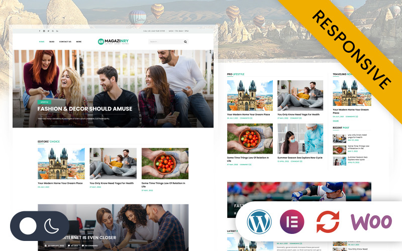 Magazinry - Tidning, tidning och blogg Elementor WordPress Responsive Theme