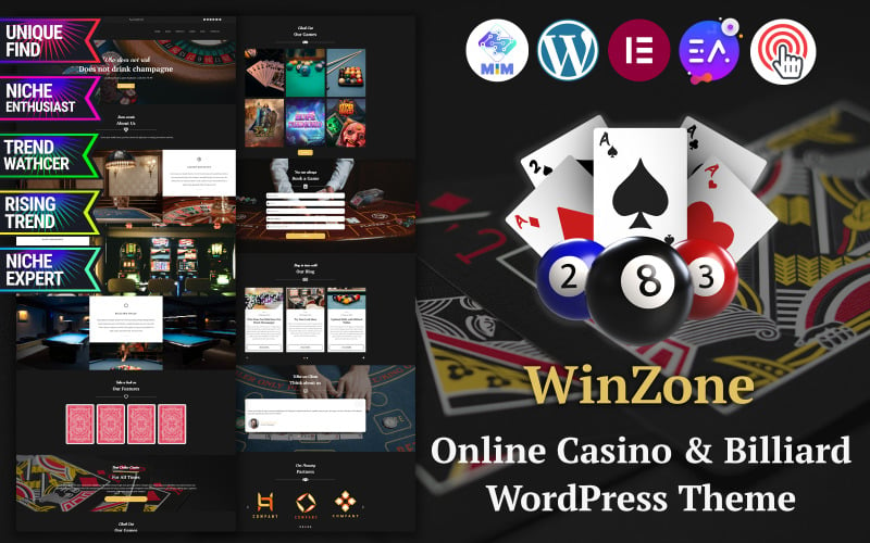 WinZone – téma WordPress online kasina a kulečník