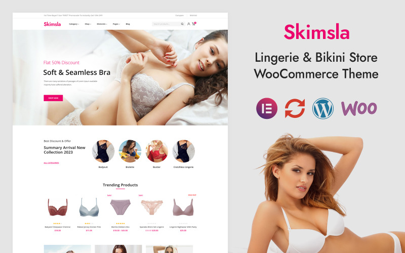 Skimsla - İç Giyim ve İç Giyim Elementor WooCommerce Duyarlı Teması