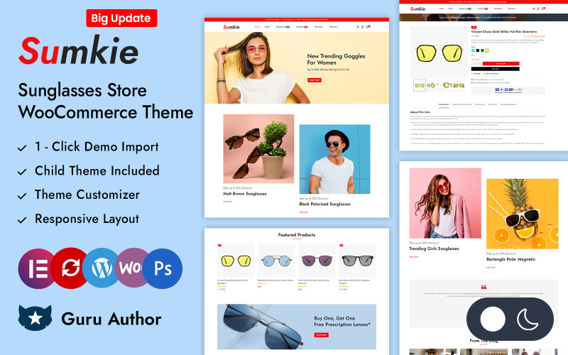 Sumkie - Occhiali e occhiali da sole Elementor Tema reattivo WooCommerce