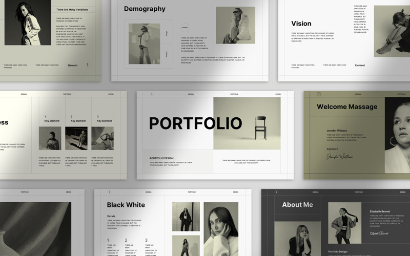 Layout del modello Powerpoint del portfolio