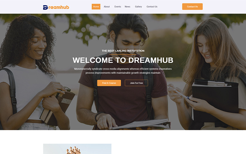 Plantilla PSD de Educación DreamHub