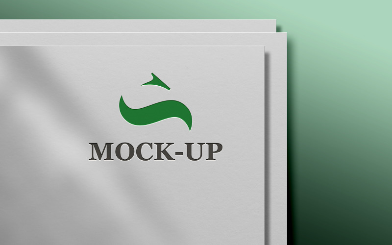 Realistic logo mockup on white fabric pressed