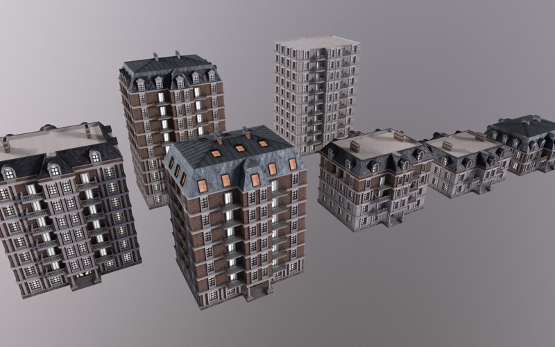 Architecture PBR City Buildings kitbash