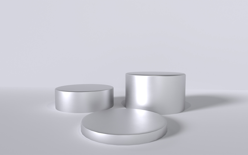 3D Silver Produkthintergrundständer oder Podium