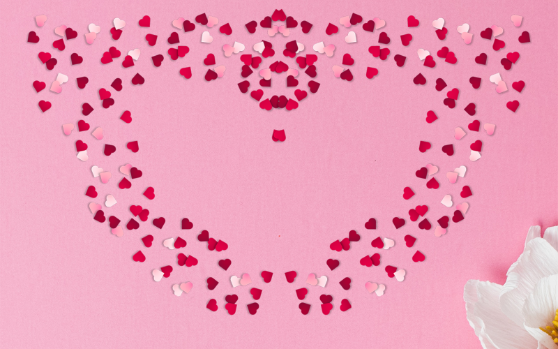 Roze Valentijnsdag achtergrond
