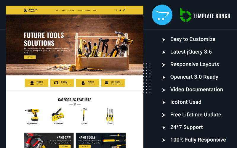 Ferramentas de Moral - Tema OpenCart responsivo para comércio eletrônico