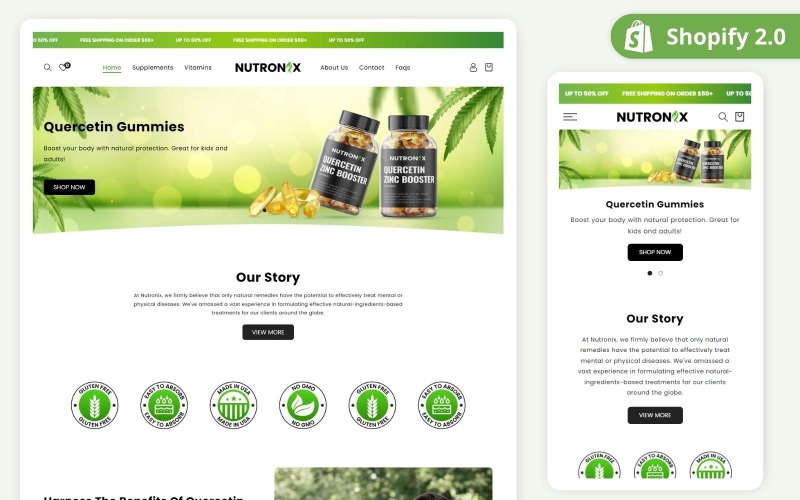 Nutronix - Shopify Тема питания | Shopify Товары для здоровья | Дополнение Shopify | магазин 2.0