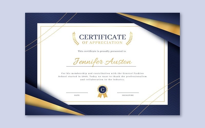 Gradient Elegant Certificate Template