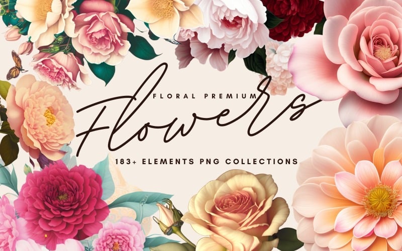 183+ Flowers & 花卉元素PNG系列