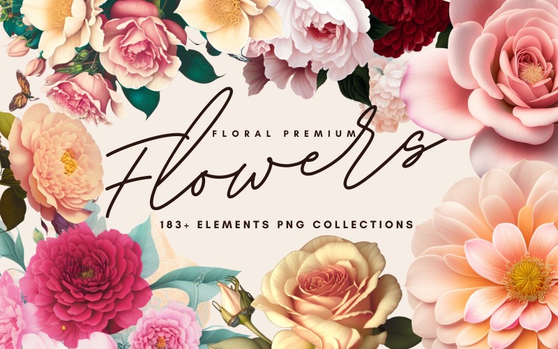 超过183朵花和花卉元素PNG收藏